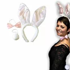 WIDMANN SET DEGUISEMENT LAPIN BLANC ET ROSE 3 PIECES