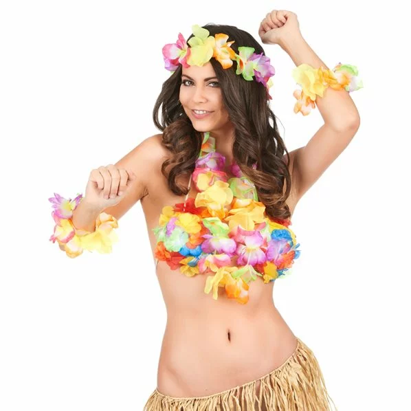 Boland SET HAWAIEN LUXE FLUO 4 PIECES 100% POLYESTER 1 Boland SET HAWAIEN LUXE FLUO 4 PIECES 100% POLYESTER