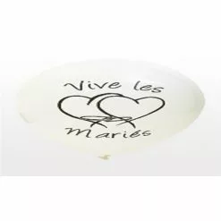 BALLONS VIVE LES MARIES BLANC EN LATEX - SACHET DE 8