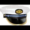 CASQUETTE CAPITAINE BLANCHE EN TISSU ET PVC