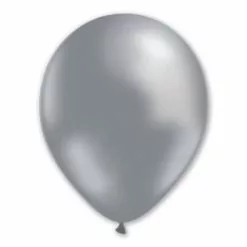 BALLONS METALLISES ARGENT LATEX 30CM - PAQUET DE 50