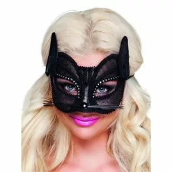 LOUP DENTELLE CHAT NOIR AVEC OREILLES