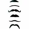 MOUSTACHES NOIRES ASSORTIES - PAQUET DE 12