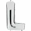 BALLON LETTRE L ALU METAL 36 CM
