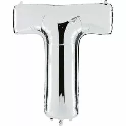 BALLON LETTRE T ALU METAL 36 CM