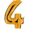 BALLON CHIFFRE 4 ALU METAL OR 35 CM