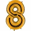 BALLON CHIFFRE 8 ALU METAL OR 35 CM