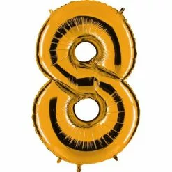 BALLON CHIFFRE 8 ALU METAL OR 35 CM