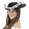 CHAPEAU TRICORNE AVEC DENTELLE EN FEUTRINE