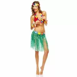 JUPE HAWAIENNE 45 CM VERTE EN RAPHIA