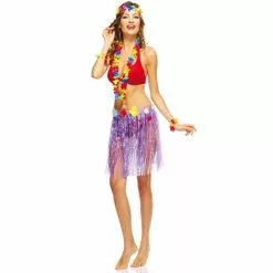 JUPE HAWAIENNE 45 CM VIOLETTE PVC