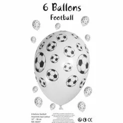 BALLONS IMPRIMES BALLON DE FOOT 30 CM - SACHET DE 6
