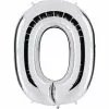 BALLON CHIFFRE 0 ALU METAL ARGENT 40 CM