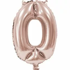 BALLON CHIFFRE 0 ALU METAL ROSE GOLD 35 CM