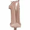 BALLON CHIFFRE 1 ALU METAL ROSE GOLD 35 CM