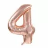 BALLON CHIFFRE 4 ALU METAL ROSE GOLD 35 CM