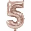 BALLON CHIFFRE 5 ALU METAL ROSE GOLD 35 CM