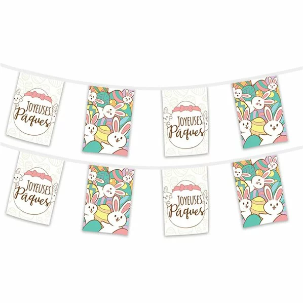 GUIRLANDE PAPIER JOYEUSES PAQUES 5 Mètres 1 GUIRLANDE PAPIER JOYEUSES PAQUES 5 Mètres