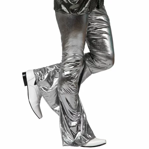 PANTALON DISCO ARGENT TAILLE M/L 1 PANTALON DISCO ARGENT TAILLE M/L