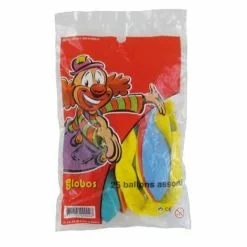 BALLONS UNIS ASSORTIS EN LATEX - SACHET DE 24