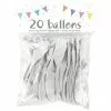 BALLONS BLANC EN LATEX 25 CM - SACHET DE 20