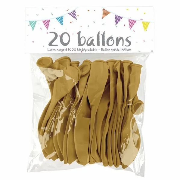 BALLONS OR EN LATEX 25 CM - SACHET DE 20 1 BALLONS OR EN LATEX 25 CM - SACHET DE 20