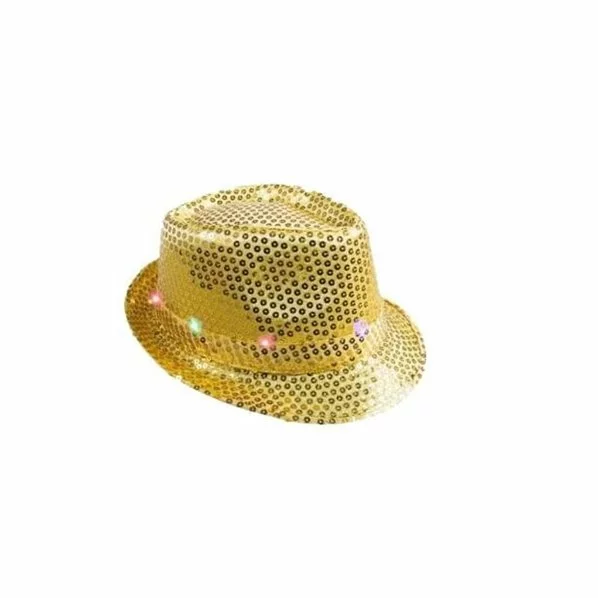 CHAPEAU OR A 6 LEDS ET SEQUINS 1 CHAPEAU OR A 6 LEDS ET SEQUINS