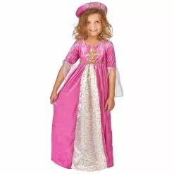 DEGUISEMENT PRINCESSE MEDIEVALE ROSE ET OR 4/6 ANS