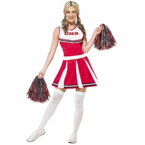 DEGUISEMENT POMPOM CHEERS BLANC/ROUGE TAILLE L 1 DEGUISEMENT POMPOM CHEERS BLANC/ROUGE TAILLE L