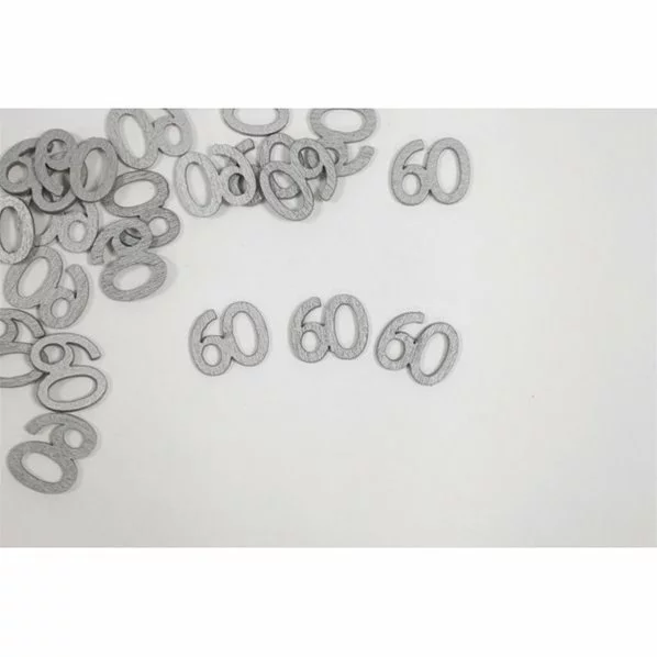 SEMIS DE TABLE 60 ANS ARGENT BOIS METALLISE - PQT DE 22 1 SEMIS DE TABLE 60 ANS ARGENT BOIS METALLISE - PQT DE 22