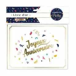 LIVRE D'OR ANNIVERSAIRE 20 PAGES CONFETTI PARTY