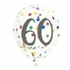 BALLONS 60 ANS EN LATEX CONFETTIS - SACHET DE 6