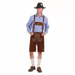 LEDERHOSEN COURTE SEPPL CUIR MARRON - TAILLE S (48)