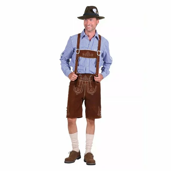 LEDERHOSEN COURTE SEPPL CUIR MARRON - TAILLE S (48) 1 LEDERHOSEN COURTE SEPPL CUIR MARRON - TAILLE S (48)
