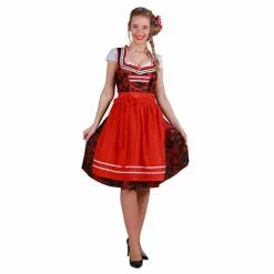 ROBE BAVAROISE ELISABETH ROUGE/NOIR - TAILLE M