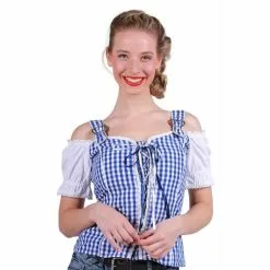 CHEMISIER TYROLIENNE MIA BLEU/BLANC - TAILLE M